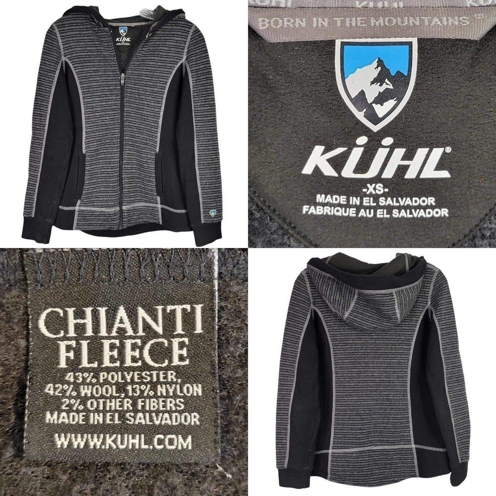 Kuhl Chianti Fleece Wool Blend Jacket Outdoor Full Zip Sweater Hoodie Womens XS